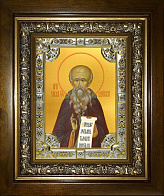 Икона освященная Савва Освященный в деревянном киоте