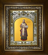 Икона освященная ''Филипп митрополит Московский, в деревяном киоте