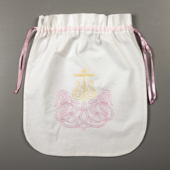 Мешочек церковный 29х31 крестильный с вышивкой №1 Мешочек церковный 29х31 крестильный с вышивкой №1