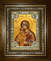 Икона освященная Пресвятой Богородицы Донская в деревянном киоте