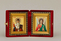 Икона Складень СПИРИДОН Тримифунтский, Святитель и АНГЕЛ Хранитель
