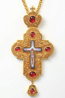 Крест наперсный филигрань №0018 финифть /золочение/ Крест наперсный филигрань №0018 финифть /золочение/