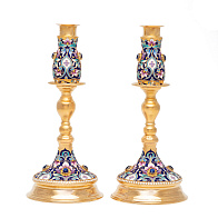 Подсвечник №13 / 2 свечи / роспись / золочение Подсвечник №13 / 2 свечи / роспись / золочение