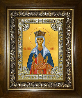 Икона освященная Тамара благоверная царица в деревянном киоте