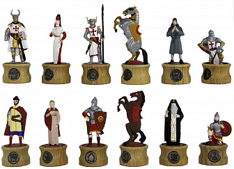 Шахматы исторические эксклюзивные "Ледовое побоище" с фигурами из олова.