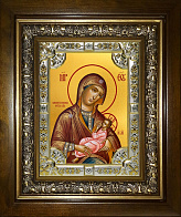 Икона Пресвятой Богородицы МЛЕКОПИТАТЕЛЬНИЦА (СЕРЕБРЯНАЯ РИЗА, КИОТ)