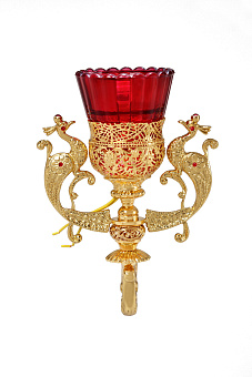 Лампада на литом кронштейне №2 электро золочение Лампада на литом кронштейне №2 электро золочение