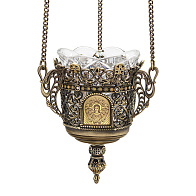 Лампада подвесная №41 литье, эмаль / патинирование, золочение Лампада подвесная №41 литье, эмаль / патинирование, золочение