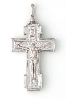 Крест мощевик средний латунь / серебрение Крест мощевик средний латунь / серебрение