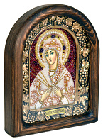 Икона ''Пресвятая Богородица Семистрельная'' - бисер, натуральные камни