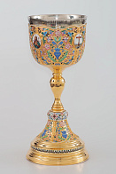 Потир 3.0л 4-финифти, филигрань, эмаль, роспись / поддон конус 2, 0л потира / золочение / мельхиоровый стакан Потир 3.0л 4-финифти, филигрань, эмаль, роспись / поддон конус 2, 0л потира / золочение / мельхиоровый стакан