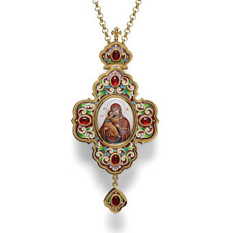 Панагия филигрань №0013 двойной рант финифть, эмаль / золочение / Владимирская БМ Панагия филигрань №0013 двойной рант финифть, эмаль / золочение / Владимирская БМ