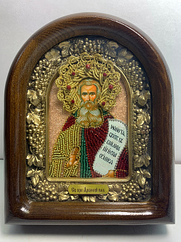 036 Именная икона Арсений Великий бисер, дерево 036 Именная икона Арсений Великий бисер, дерево