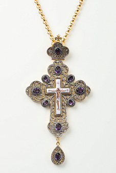 Крест наперсный филигрань №0021 финифть /золочение,серебрение/ Крест наперсный филигрань №0021 финифть /золочение,серебрение/