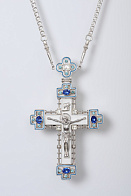 Крест наперсный № 137 литьевое распятие,эмаль /серебрение/ Крест наперсный № 137 литьевое распятие,эмаль /серебрение/