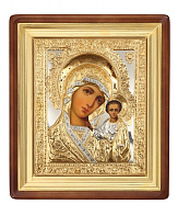 Икона живописная в киоте 50х60 масло, риза №130, киот №1 Казанская БМ Икона живописная в киоте 50х60 масло, риза №130, киот №1 Казанская БМ