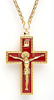 Крест наперсный №2А с цепью золочение эмаль Крест наперсный №2А с цепью золочение эмаль