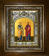 Икона освященная ''Петр и Павел апостолы'', в деревяном киоте