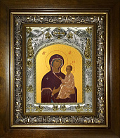 Икона Пресвятой Богородицы ТИХВИНСКАЯ (СЕРЕБРЯНАЯ РИЗА, КИОТ)