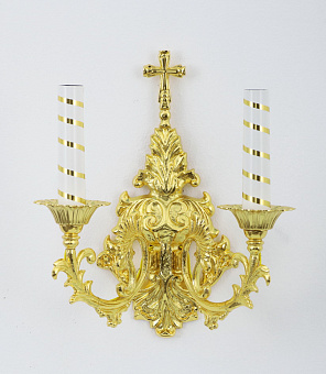 Лампада 2 свечи с крестом Лампада 2 свечи с крестом