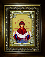 Икона освященная Покров Пресвятой Богородицы в деревянном киоте