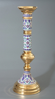 Подсвечник примикирный №2 филигрань, эмаль / золочение