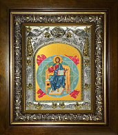 Икона освященная Спас в Силах, серебро, в деревянном киоте