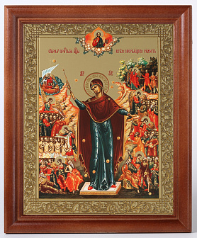 Икона в деревянной рамке 24х30 конгрев Всех скорбящих Радость (с грошиками)