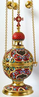 Кадило круглое №2 филигрань, эмаль / золочение Кадило круглое №2 филигрань, эмаль / золочение