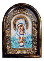Икона Пресвятая Богородица Умиление бисерная в деревянной раме