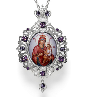 Панагия №1417 / Фианиты / серебрение Панагия №1417 / Фианиты / серебрение