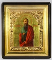 Икона ''Апостол Петр'' писаная с позолотой
