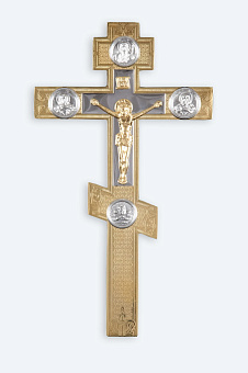 Крест напрестольный №2- 8 с накладками комбинированный Крест напрестольный №2- 8 с накладками комбинированный