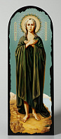 Икона на МДФ 18х50 арочная, объёмная печать, лак Мария Египетская 2