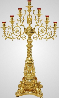 Семисвечник запрестольный №10 золочение Семисвечник запрестольный №10 золочение