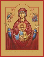Икона "Богородица Знамение" с золочением