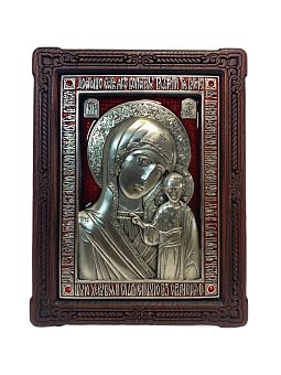 Икона Богородица Казанская гальваника Красная эмаль стразы Swarovski 215_A80-3(R)_KRA Икона Богородица Казанская гальваника Красная эмаль стразы Swarovski 215_A80-3(R)_KRA
