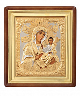 Икона Пресвятой Богородицы ИВЕРСКАЯ (РУКОПИСНАЯ, КИОТ, РИЗА)