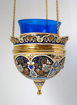 Лампада филигранная №23 роспись / золочение Лампада филигранная №23 роспись / золочение