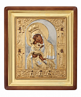 Икона живописная в киоте 22х26 масло, риза № 29, киот №1 Почаевская БМ