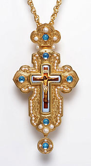 Крест наперсный №199 деколь / золочение / серебро (УИН) Крест наперсный №199 деколь / золочение / серебро (УИН)