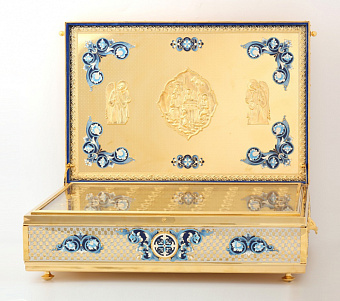 Ковчег для частиц святых мощей №10 эмаль золочение на 50 мощевиков Ковчег для частиц святых мощей №10 эмаль золочение на 50 мощевиков