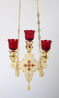 Трехлампадник №3 золочение Трехлампадник №3 золочение