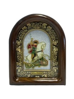 Именная икона Георгий Победоносец на коне бисер Именная икона Георгий Победоносец на коне бисер