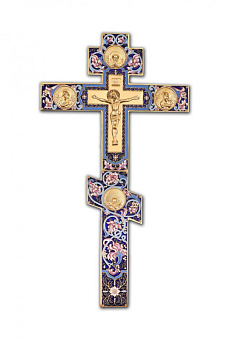 Крест напрестольный №3 лики, распятие, филигрань, эмаль, роспись, хим.гравировка / золочение Крест напрестольный №3 лики, распятие, филигрань, эмаль, роспись, хим.гравировка / золочение