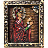 Икона Святая Анна Пророчица, резная из дерева