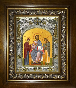 Икона освященная Деисус, в деревянном киоте
