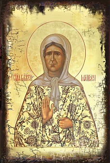 Икона Блаженная Матрона Московская (в золотом) Икона Блаженная Матрона Московская (в золотом)