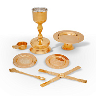 Потир 0.5 с принадлежностями с вкладышем (мельхиор) серебрение золочение Потир 0.5 с принадлежностями с вкладышем (мельхиор) серебрение золочение