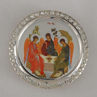 Икона Святой Троицы для митры серебрение Икона Святой Троицы для митры серебрение
